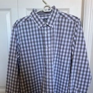 George Men's M 38-40 Light Grey Long Sleeve Dress Shirt